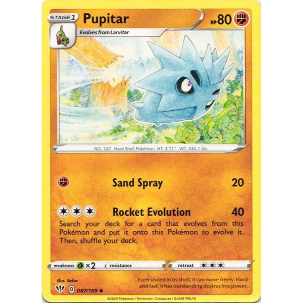 Pupitar #87 Pokemon Darkness Ablaze